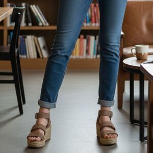 Universal Thread, shallow wedges, size 6. Uppers show no signs of wear